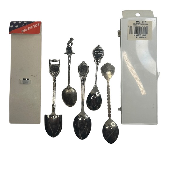 7pc Vtg Souvenir Spoon Lot Islands Cruise Travel Grand Cayman Nassau Jamaica - Picture 2 of 9